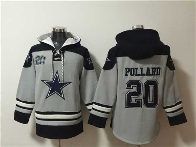 Men's Dallas Cowboys #20 Tony Pollard Gray Ageless Must-Have Lace-Up Pullover Hoodie,We sell and wholesale Men's Dallas Cowboys #20 Tony Pollard Gray Ageless Must-Have Lace-Up Pullover Hoodie on line form chian!